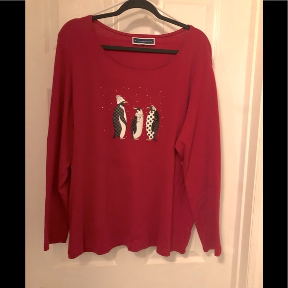 Karen Scott Christmas Long Sleeve Tee - Picture 1 of 3